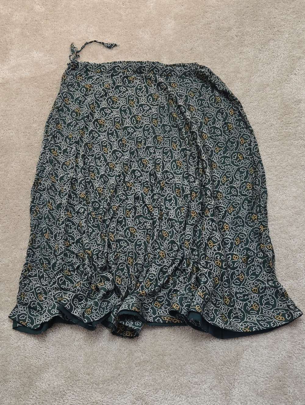 Flowy Green Floral Print Skirt
